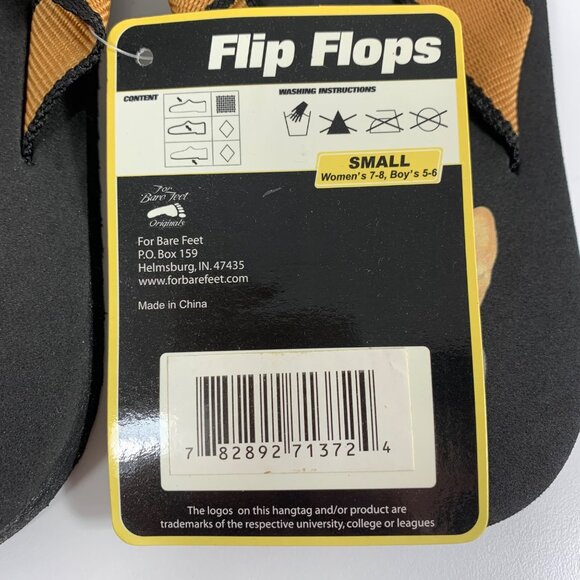 Corgi Print Flip Flops For Bare Feet Originals Black & Orange SZ S Womens 7-8 - Picture 4 of 5
